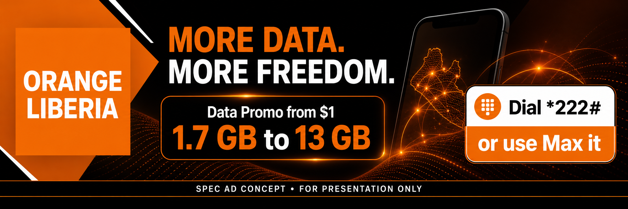 Orange Liberia data promotion advertising placement concept