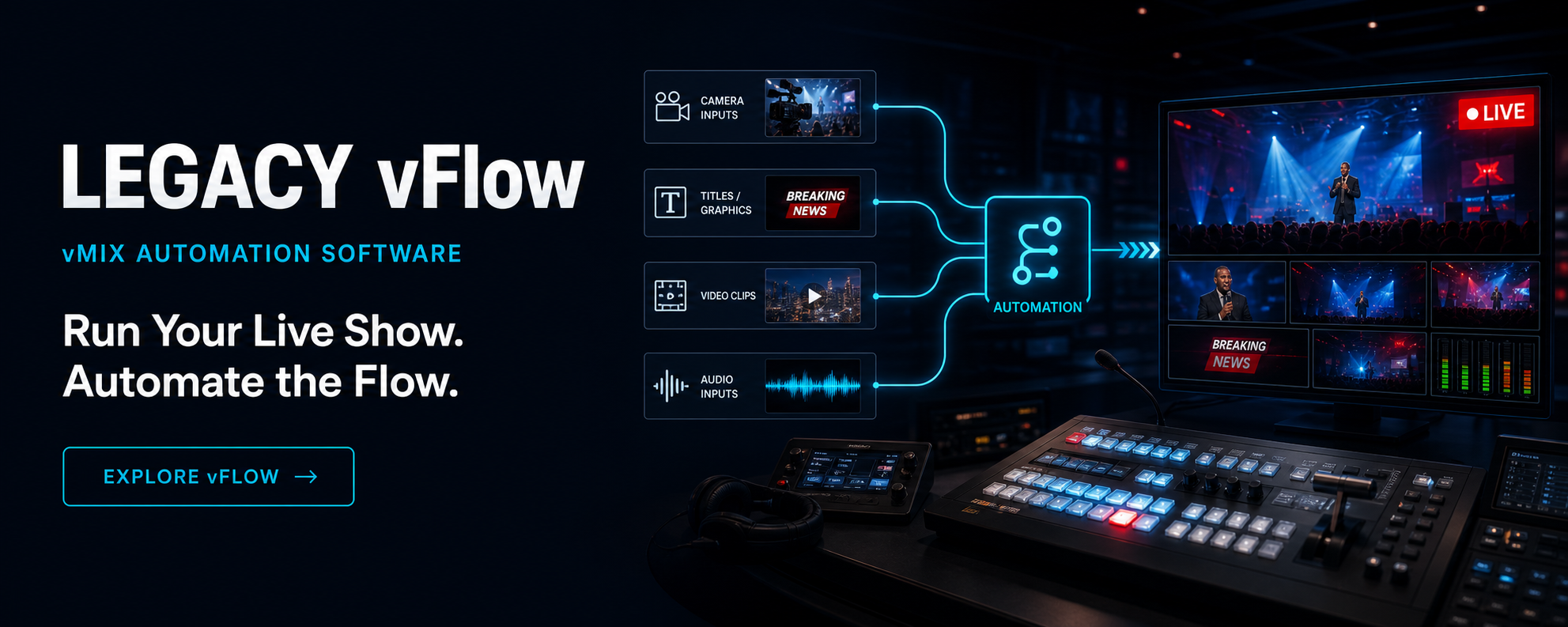 Legacy vFlow vMix automation software for live production teams